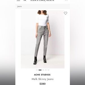 Acne studios Bla Konst Melk grey jeans. Made in Stockholm. Size 29. Like new.